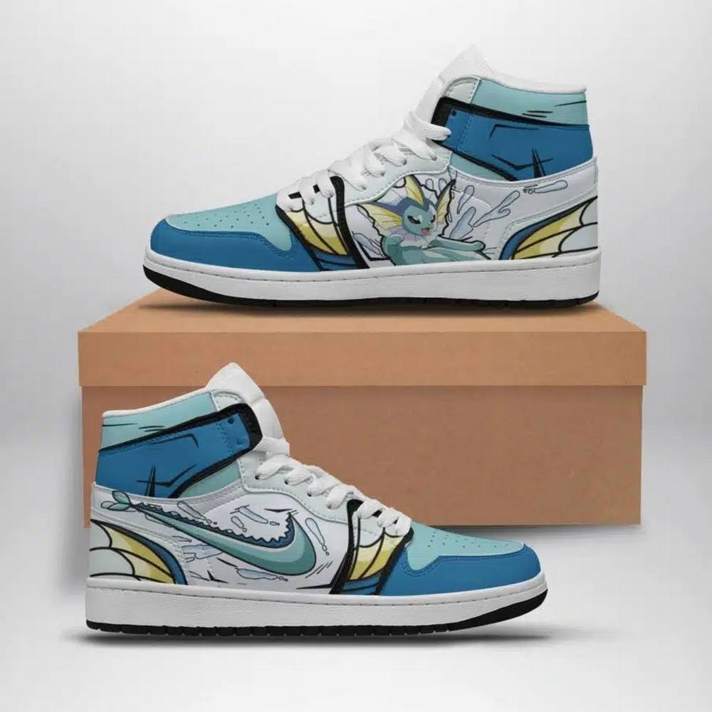 Ideafootwear Vaporeon Pokemon  AJ1 High Sneakers Shoes For Men And Women