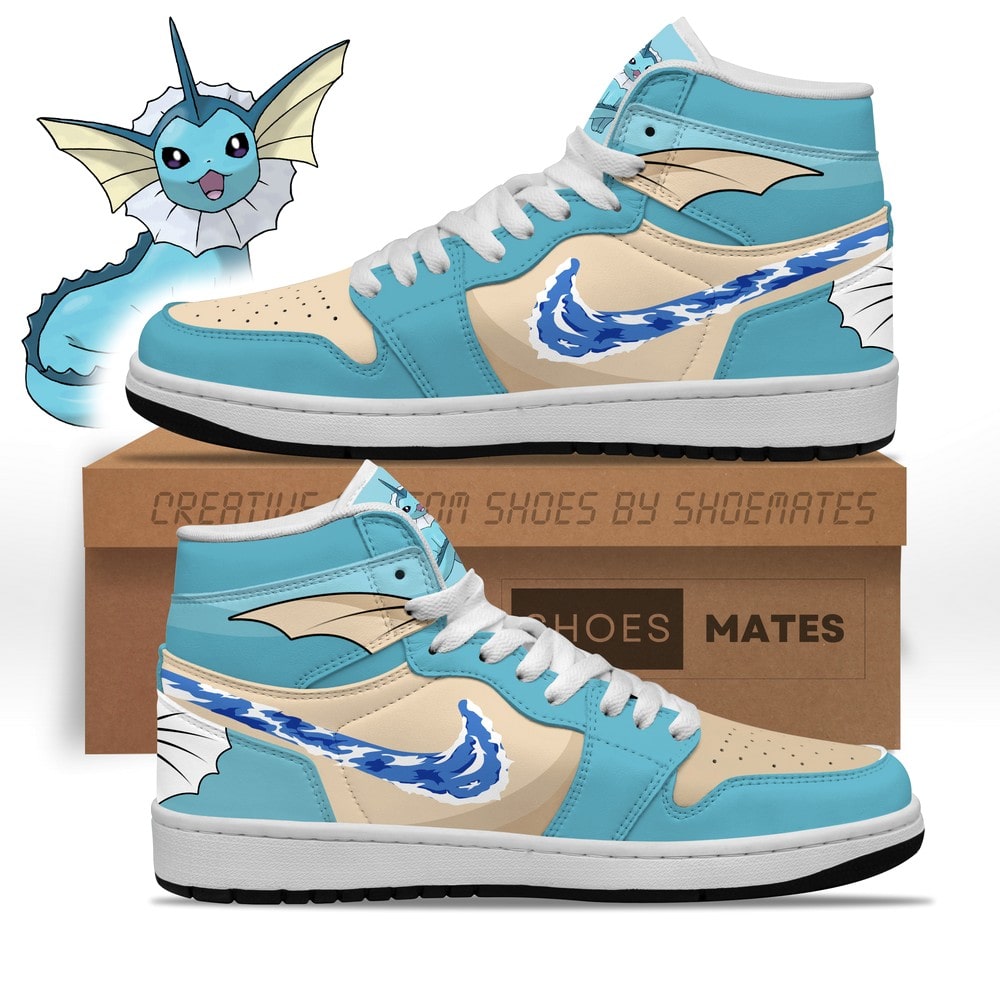 Ideafootwear Vaporeon Pokemon  AJ1 High Sneakers Shoes For Men And Women