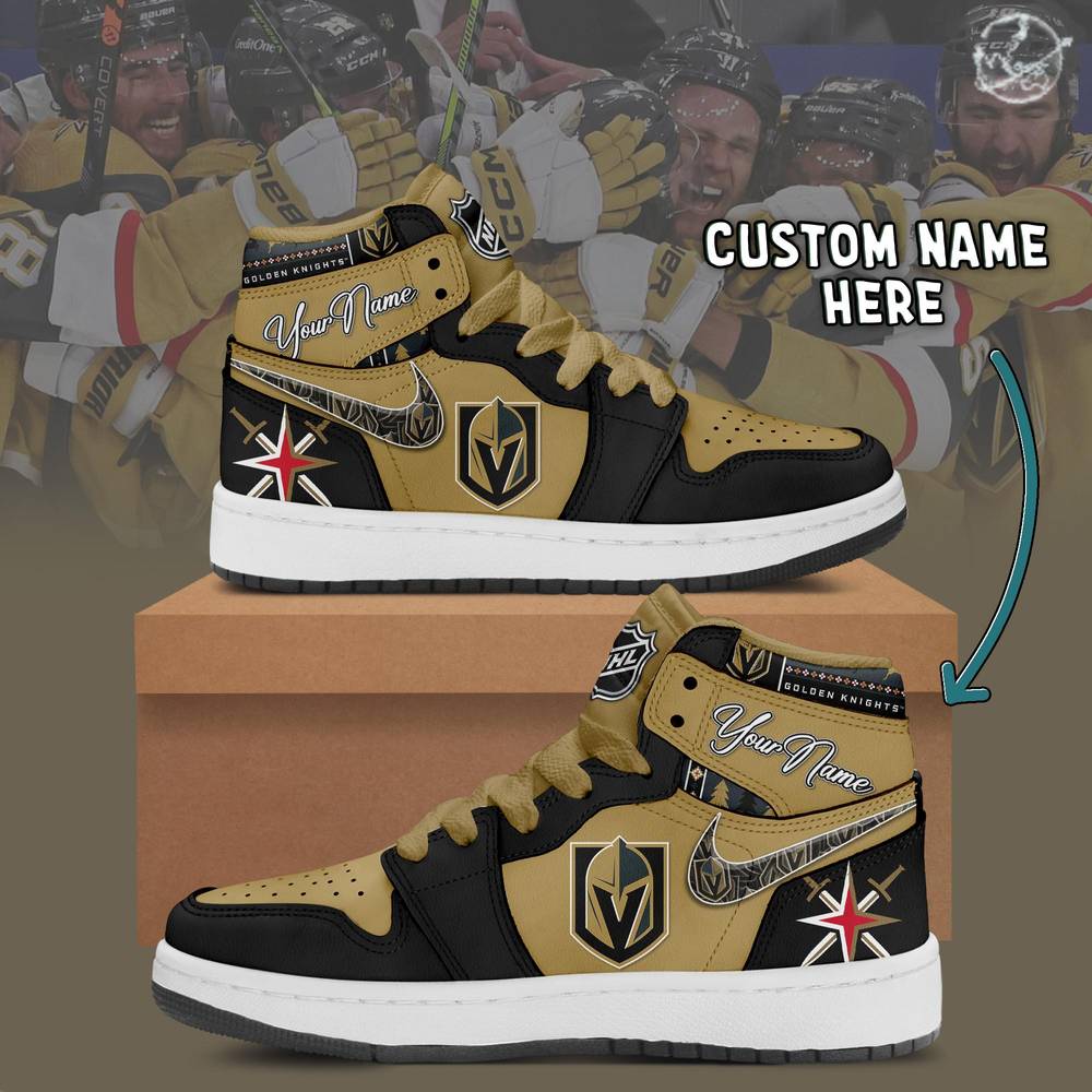 Ideafootwear Vegas Golden Knights AJ1 High Sneakers Shoes For Men And Women