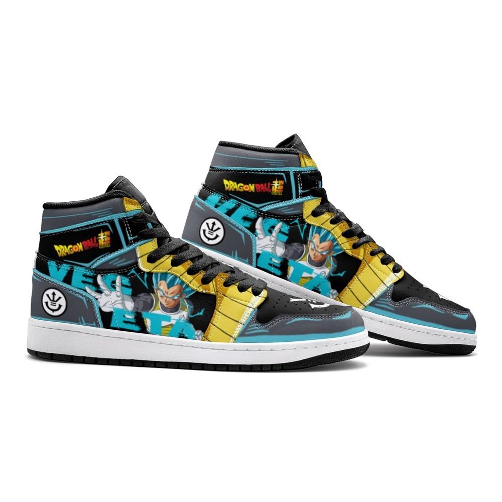 Ideafootwear Vegeta Super Saiyan Blue Dragon Ball Super AJ1 High Sneakers Shoes For Men And Women