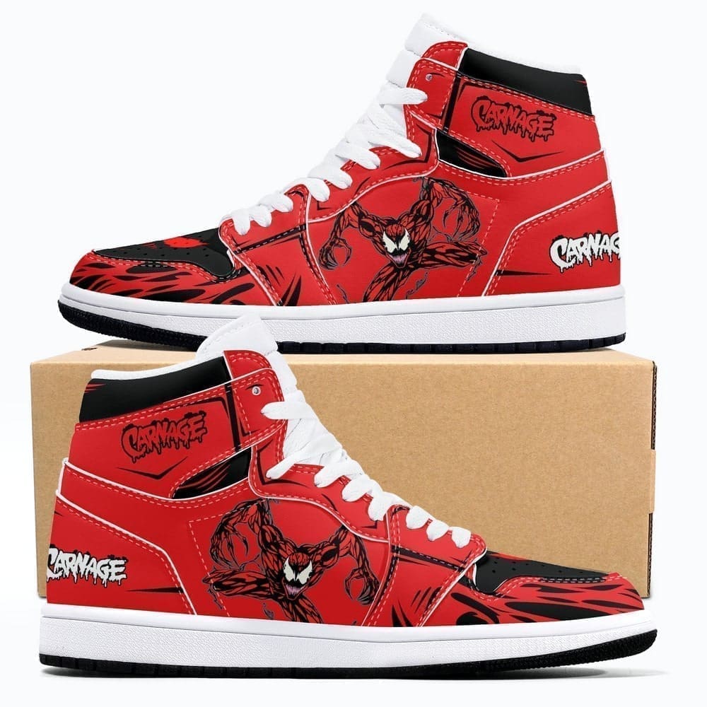 Ideafootwear Venom Carnage AJ1 High Sneakers Shoes For Men And Women