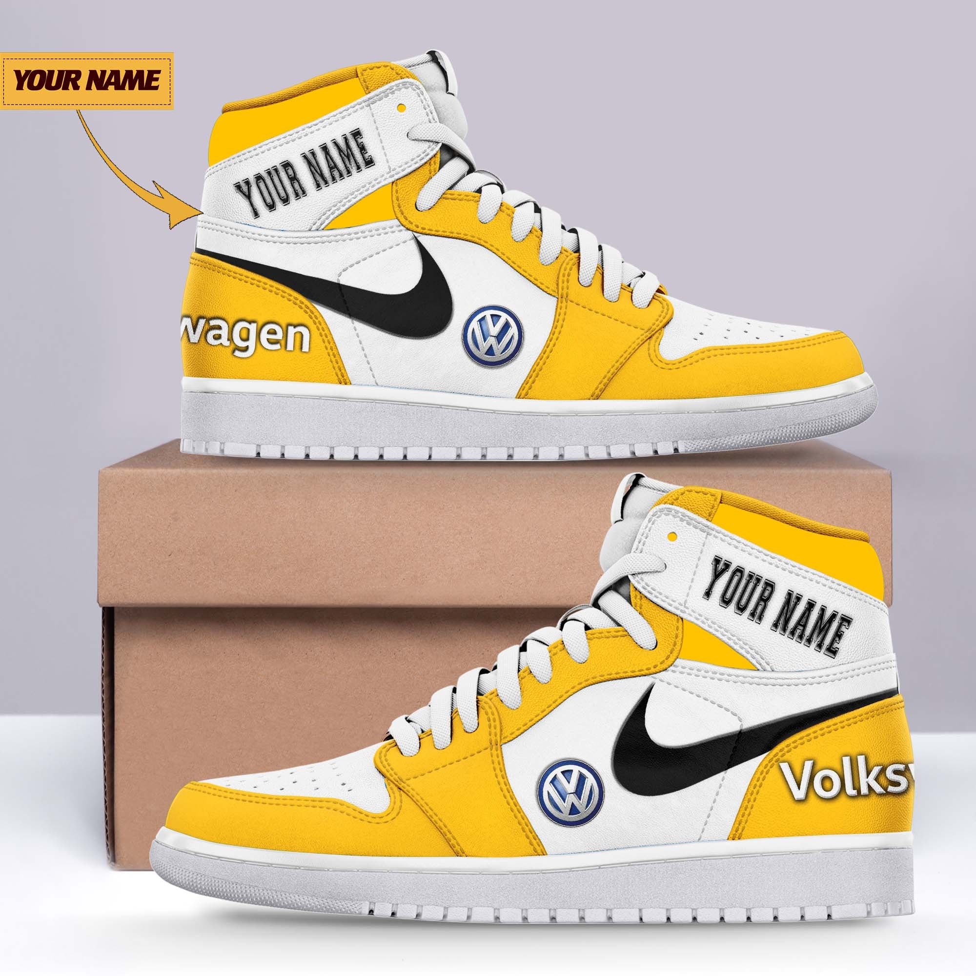 Ideafootwear Volkswagen AJ1 High Sneakers Shoes For Men And Women