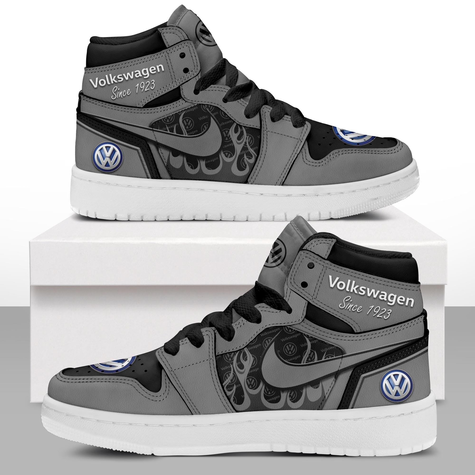 Ideafootwear Volkswagen AJ1 High Sneakers Shoes For Men And Women