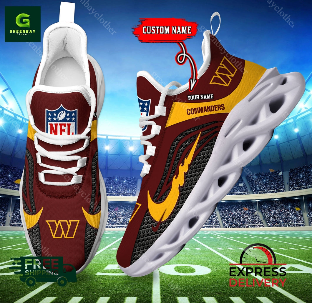 Ideafootwear Washington Commanders Max Soul Shoes Sneakers For Men And Women