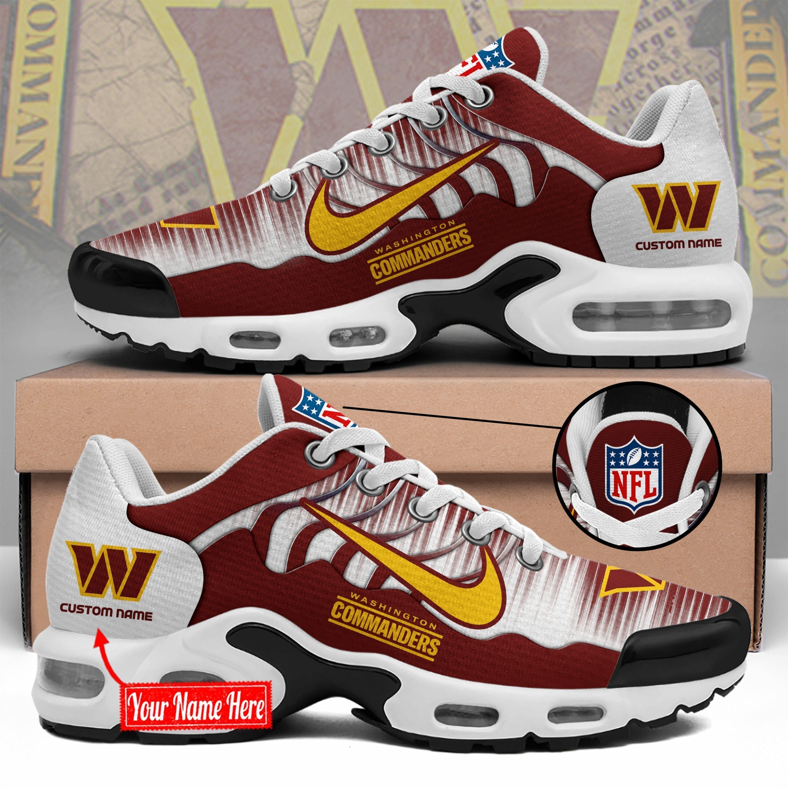 Ideafootwear Washington Commanders TN Shoes Sneakers For Men And Women
