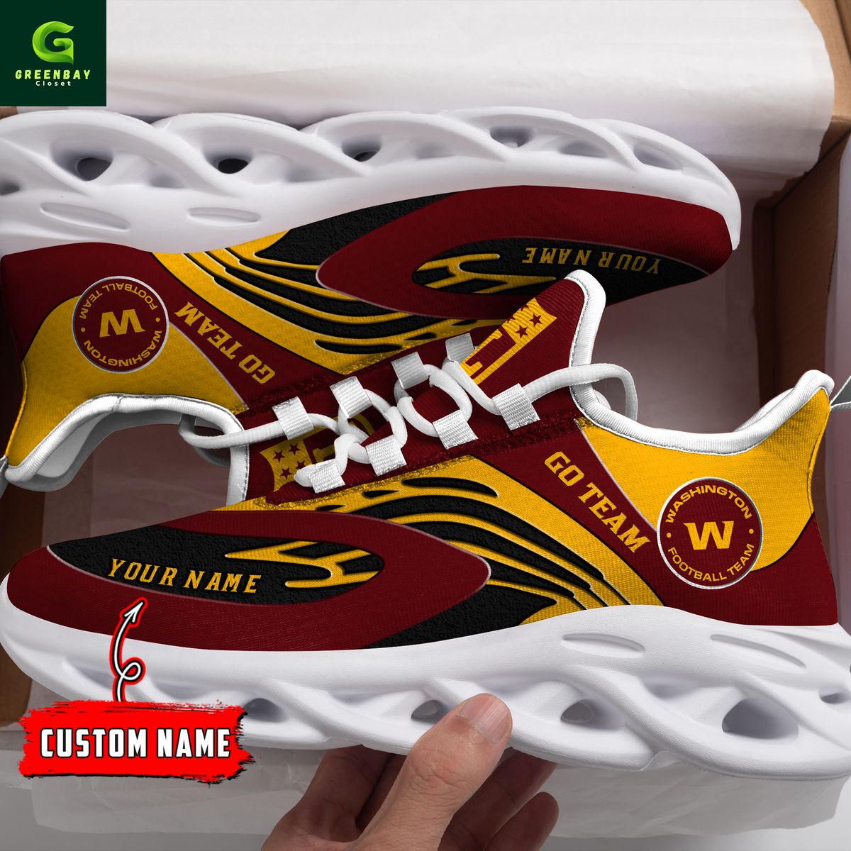 Ideafootwear Washington Football Team Max Soul Shoes Sneakers For Men And Women