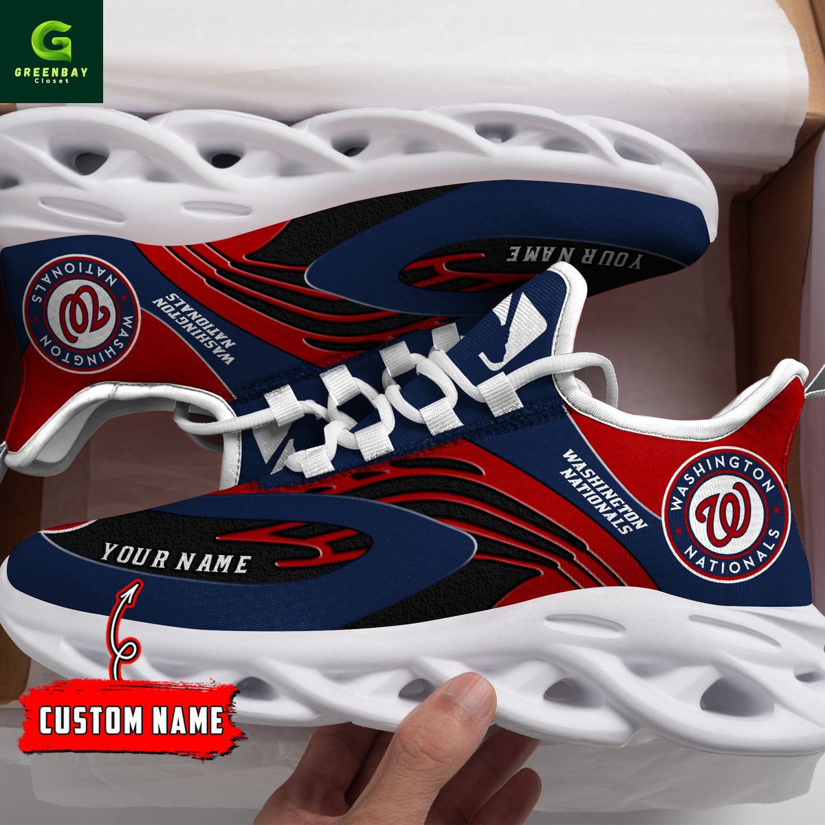 Ideafootwear Washington Nationals Max Soul Shoes Sneakers For Men And Women