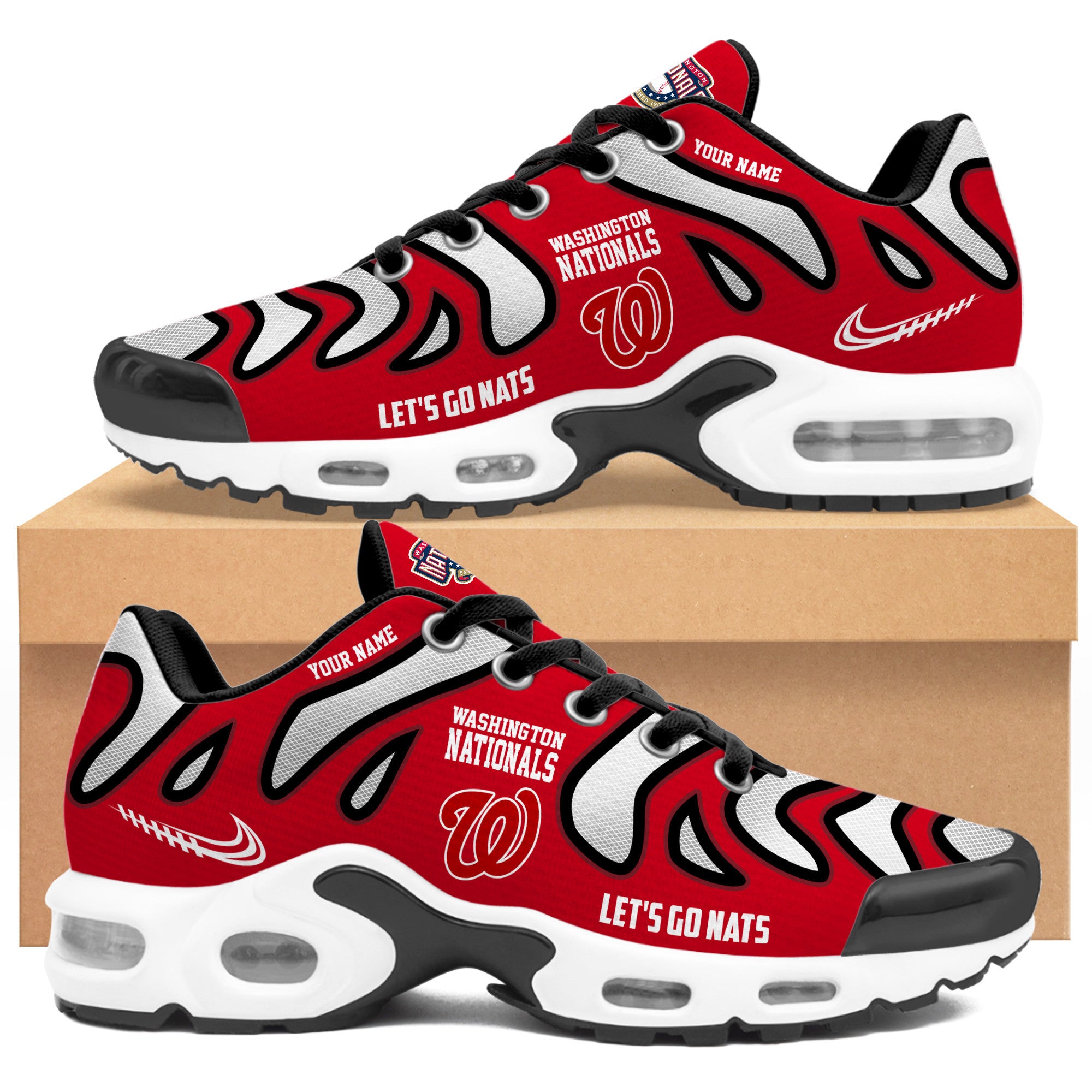 Ideafootwear Washington Nationals TN Shoes Sneakers For Men And Women