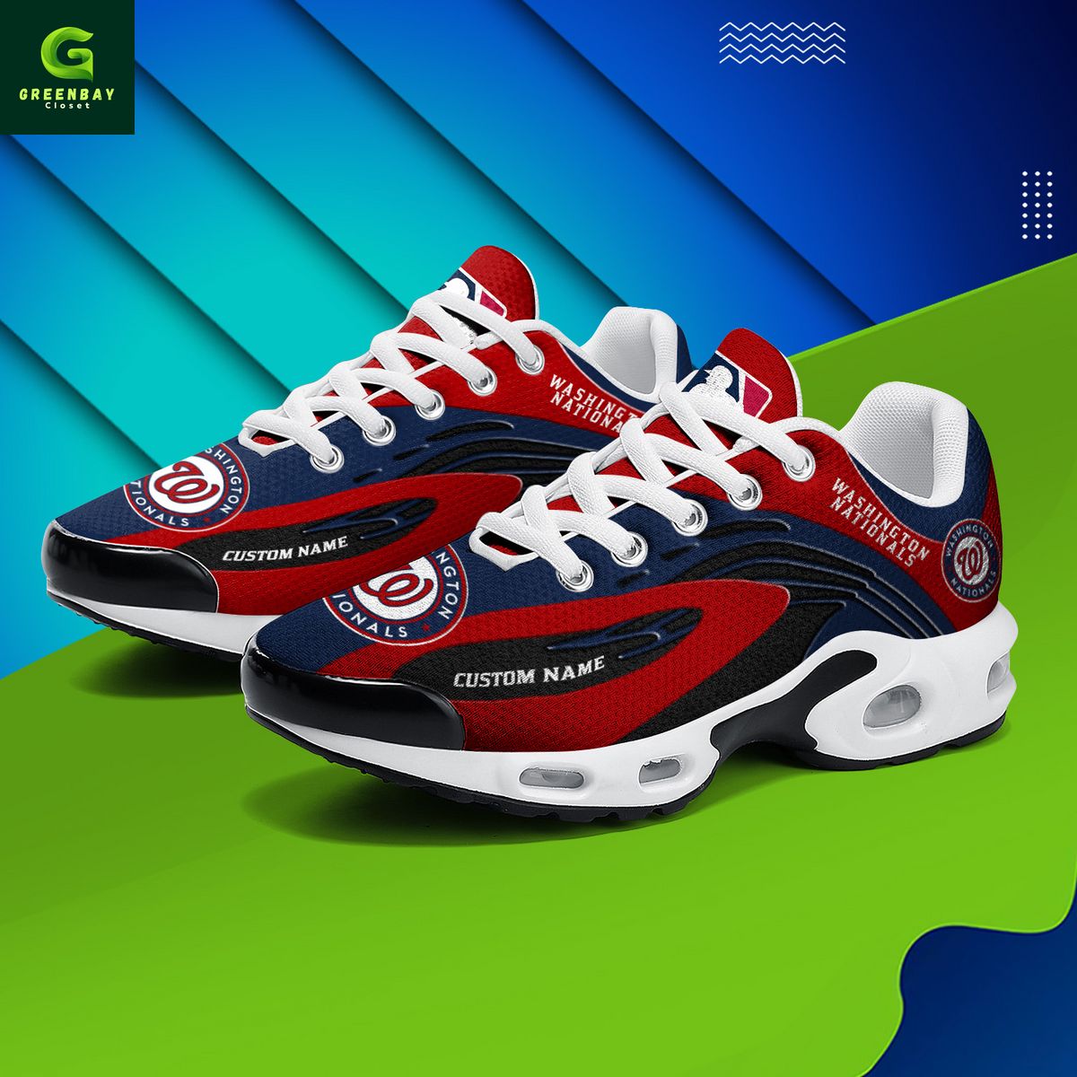 Ideafootwear Washington Nationals TN Shoes Sneakers For Men And Women