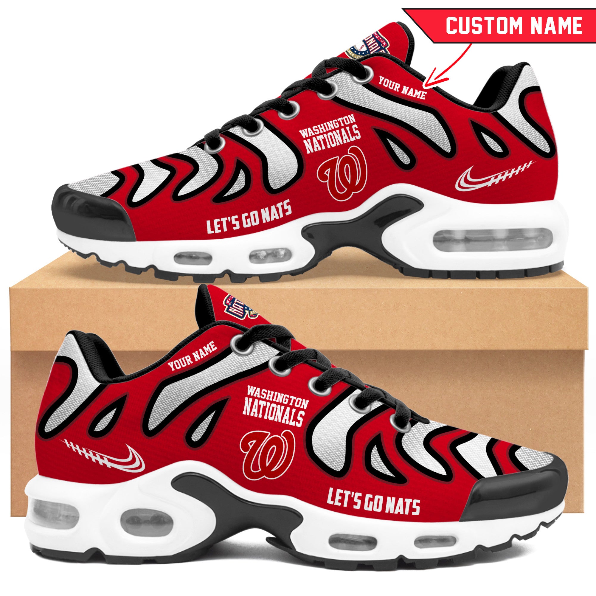 Ideafootwear Washington Nationals TN Shoes Sneakers For Men And Women