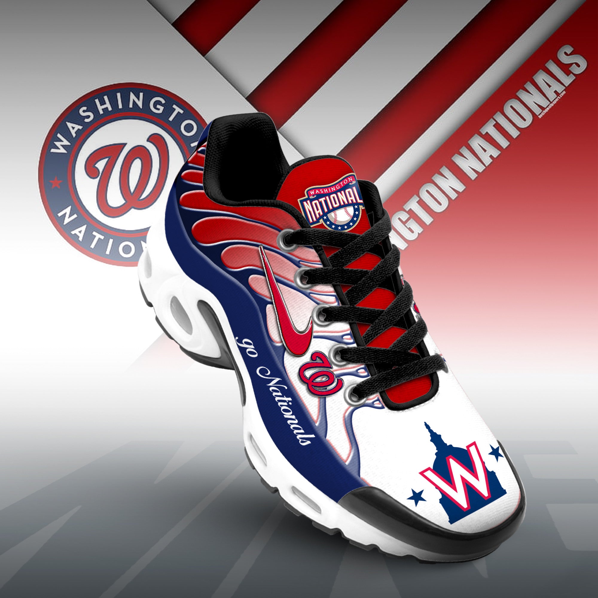 Ideafootwear Washington Nationals TN Shoes Sneakers For Men And Women