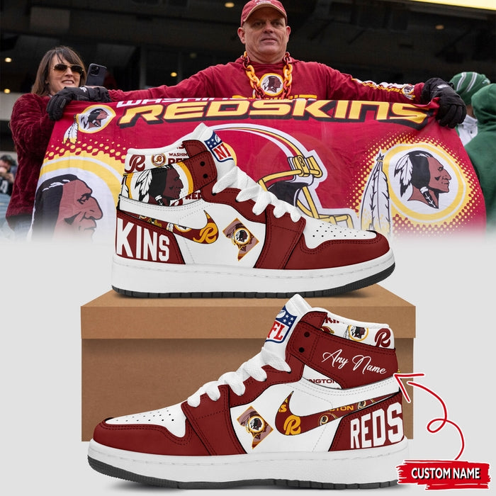 Ideafootwear Washington Redskins AJ1 High Sneakers Shoes For Men And Women