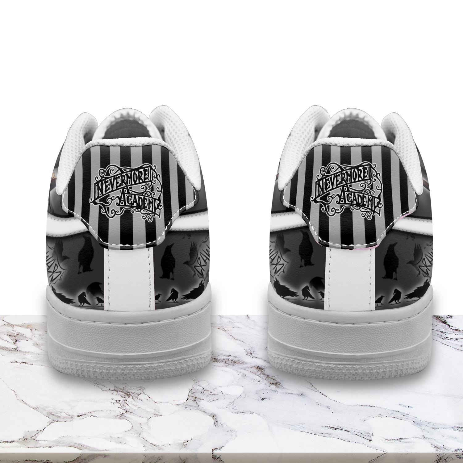 Ideafootwear Wednesday x Halloween Air Low-Top Sneakers Shoes For Men And Women 2