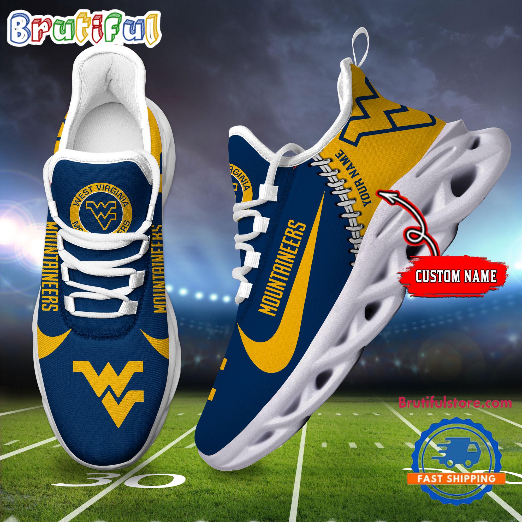 Ideafootwear West Virginia Mountaineers Max Soul Shoes Sneakers For Men And Women