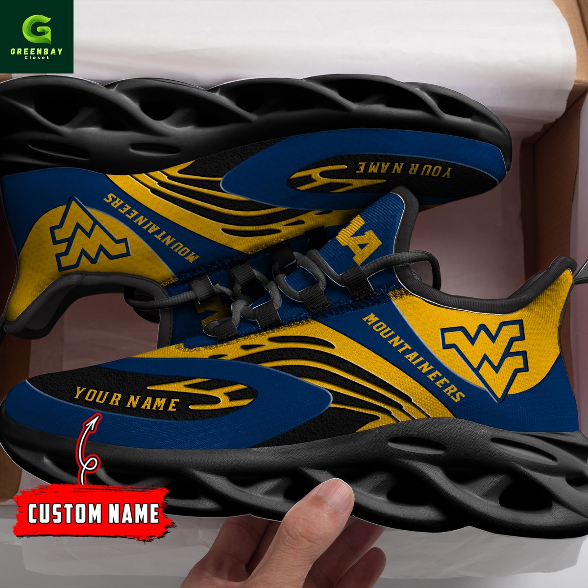 Ideafootwear West Virginia Mountaineers Max Soul Shoes Sneakers For Men And Women