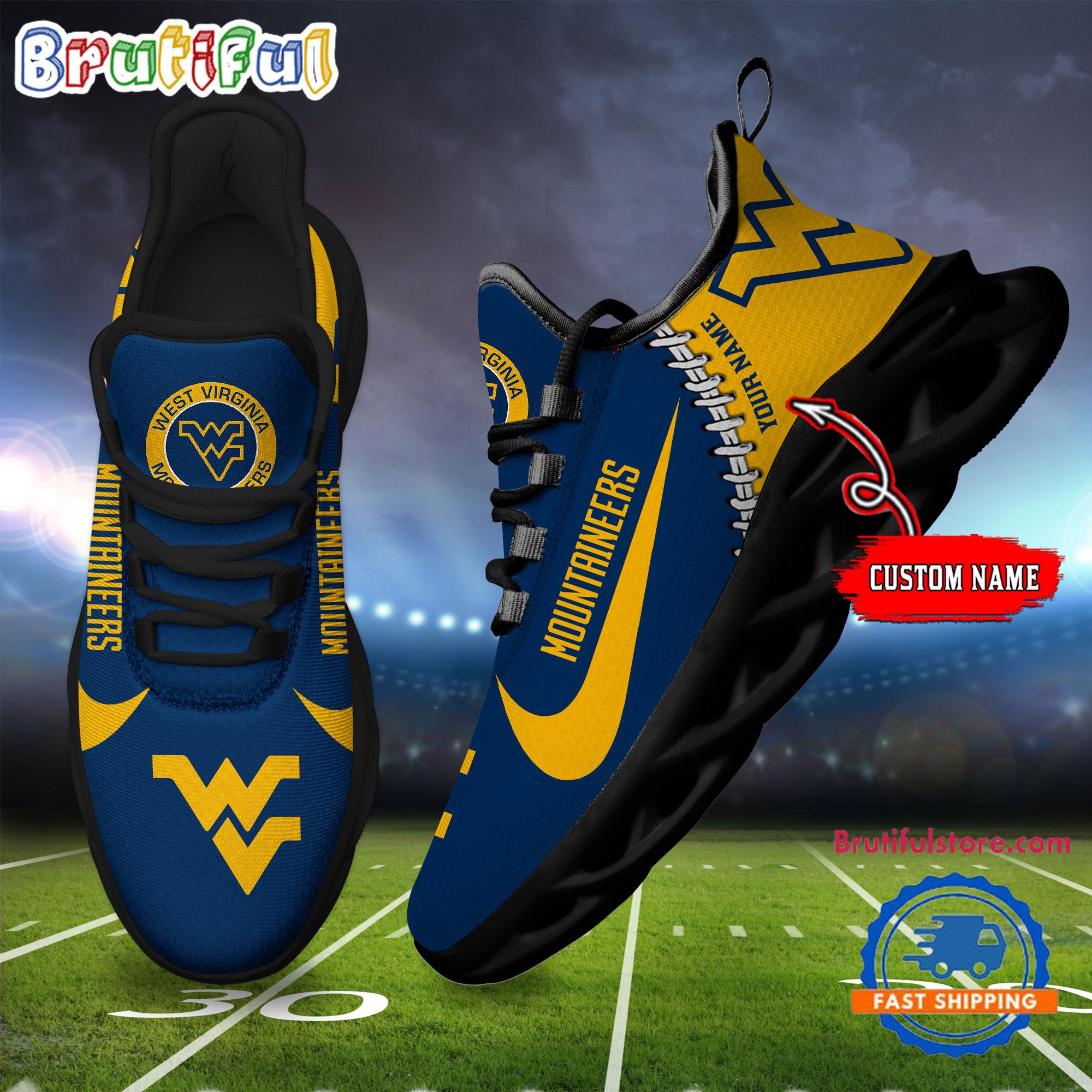 Ideafootwear West Virginia Mountaineers Max Soul Shoes Sneakers For Men And Women