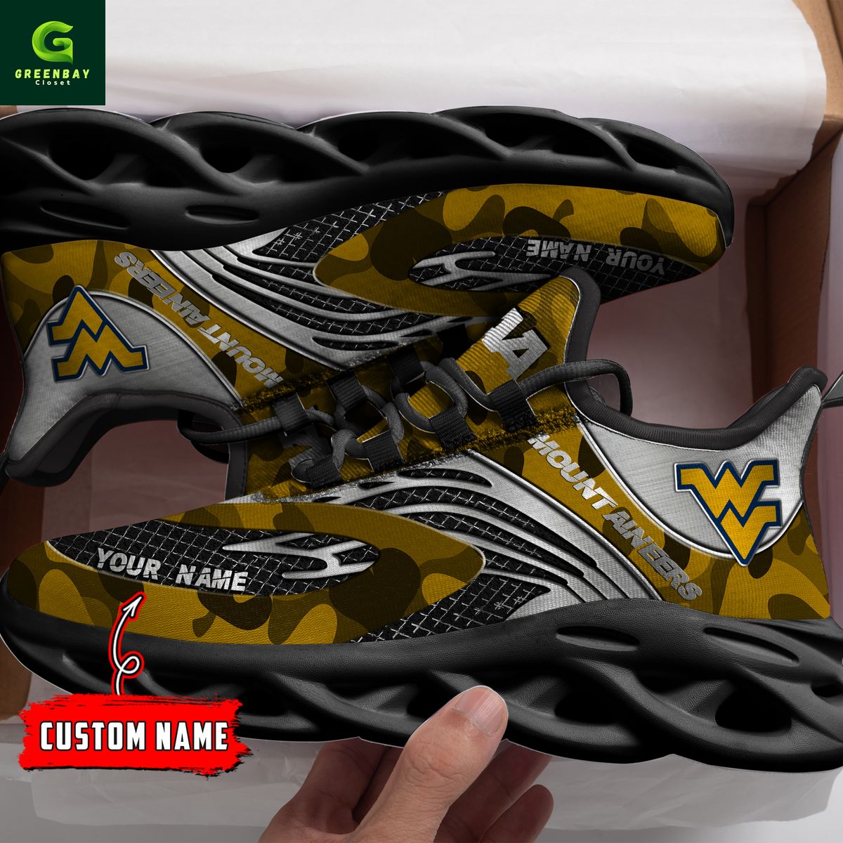 Ideafootwear West Virginia Mountaineers Max Soul Shoes Sneakers For Men And Women