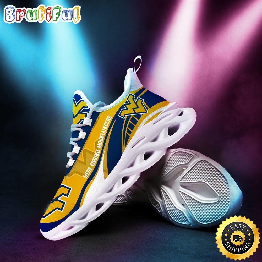 Ideafootwear West Virginia Mountaineers Max Soul Shoes Sneakers For Men And Women