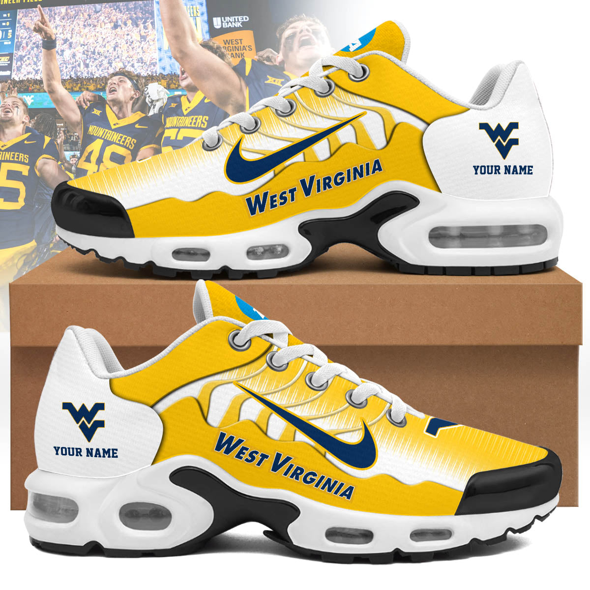 Ideafootwear West Virginia Mountaineers TN Shoes Sneakers For Men And Women
