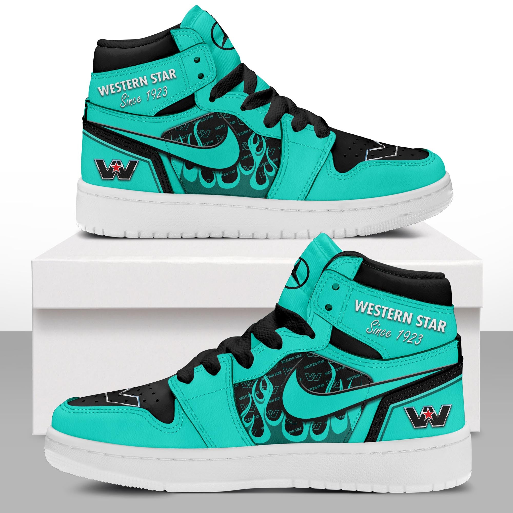 Ideafootwear Western Star AJ1 High Sneakers Shoes For Men And Women