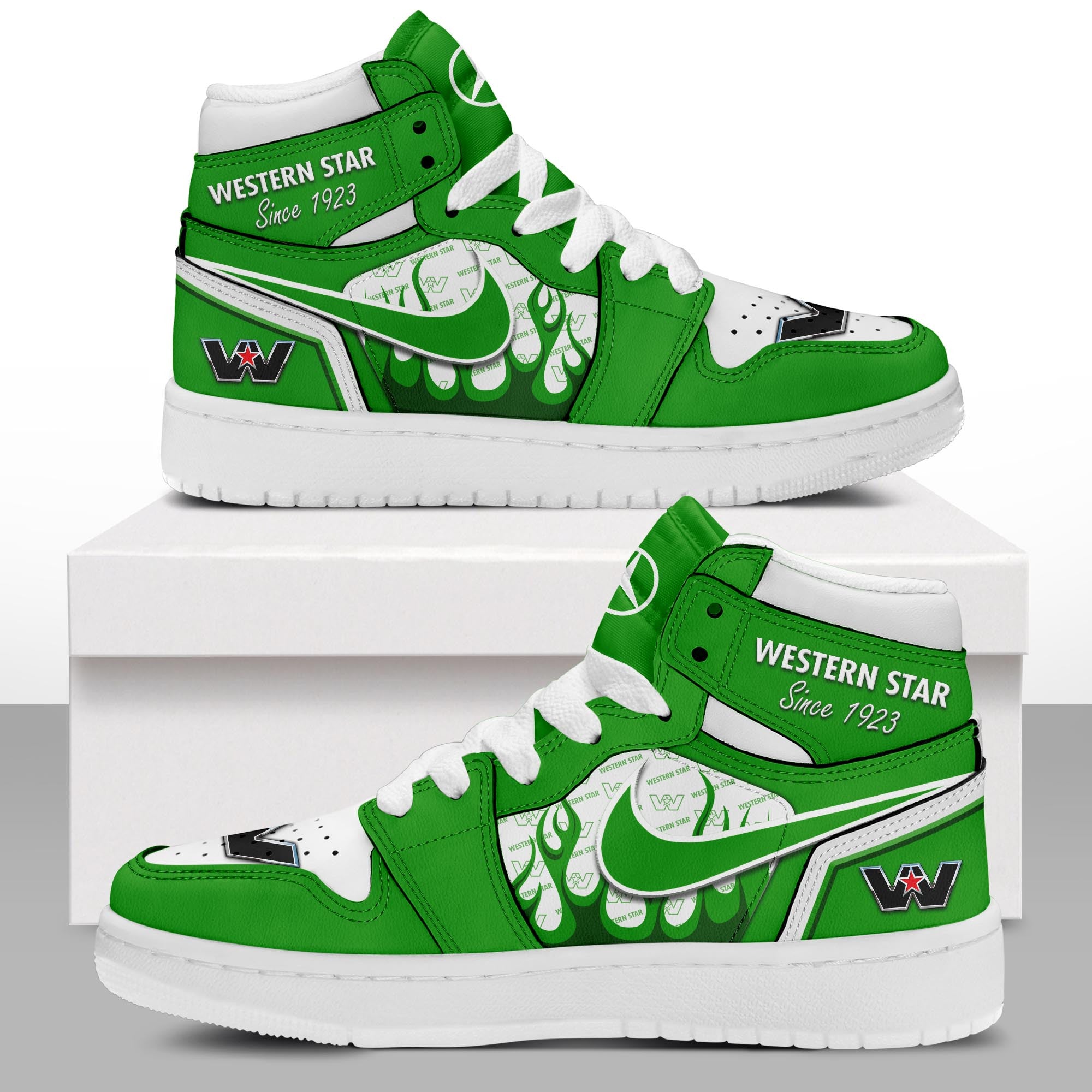 Ideafootwear Western Star AJ1 High Sneakers Shoes For Men And Women