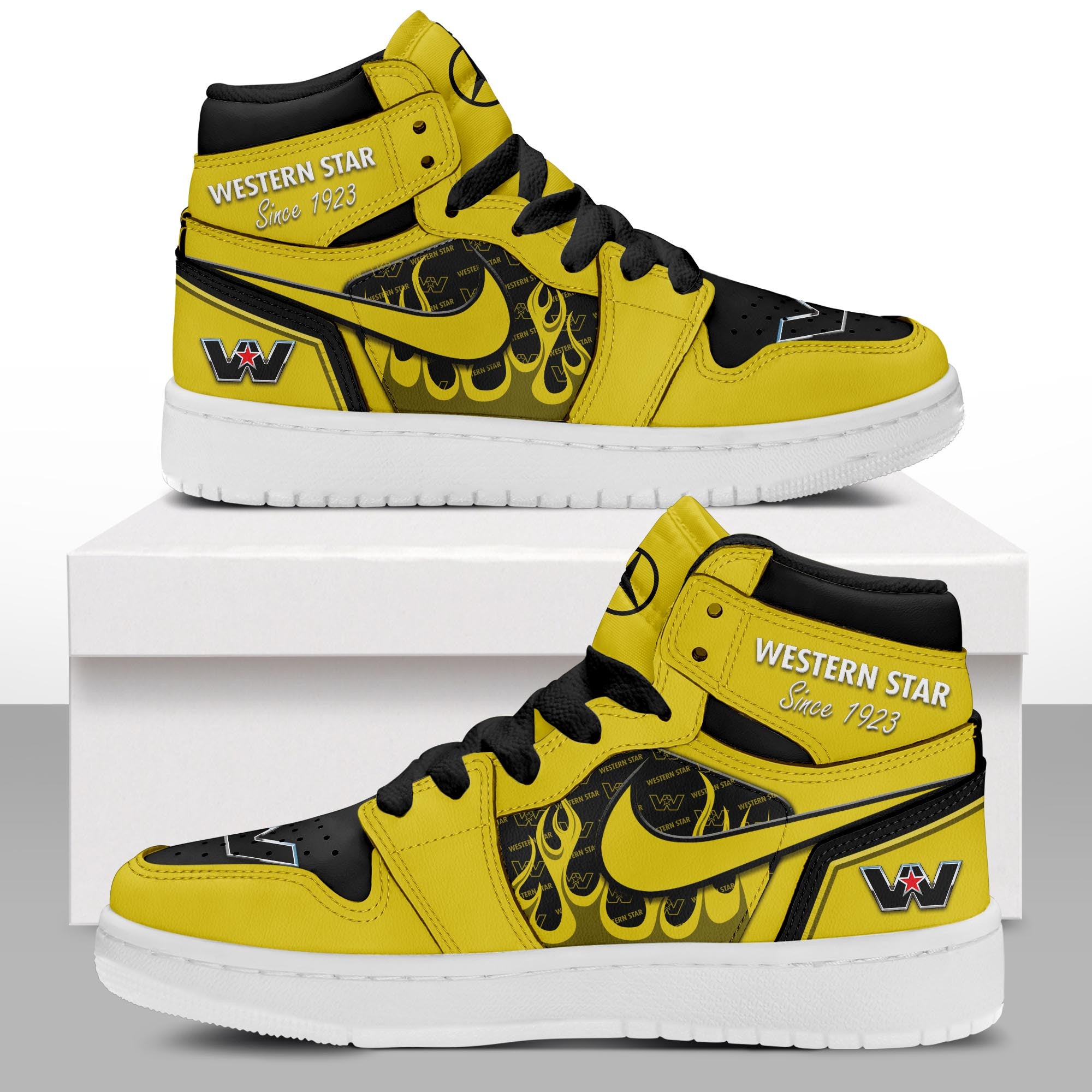 Ideafootwear Western Star AJ1 High Sneakers Shoes For Men And Women
