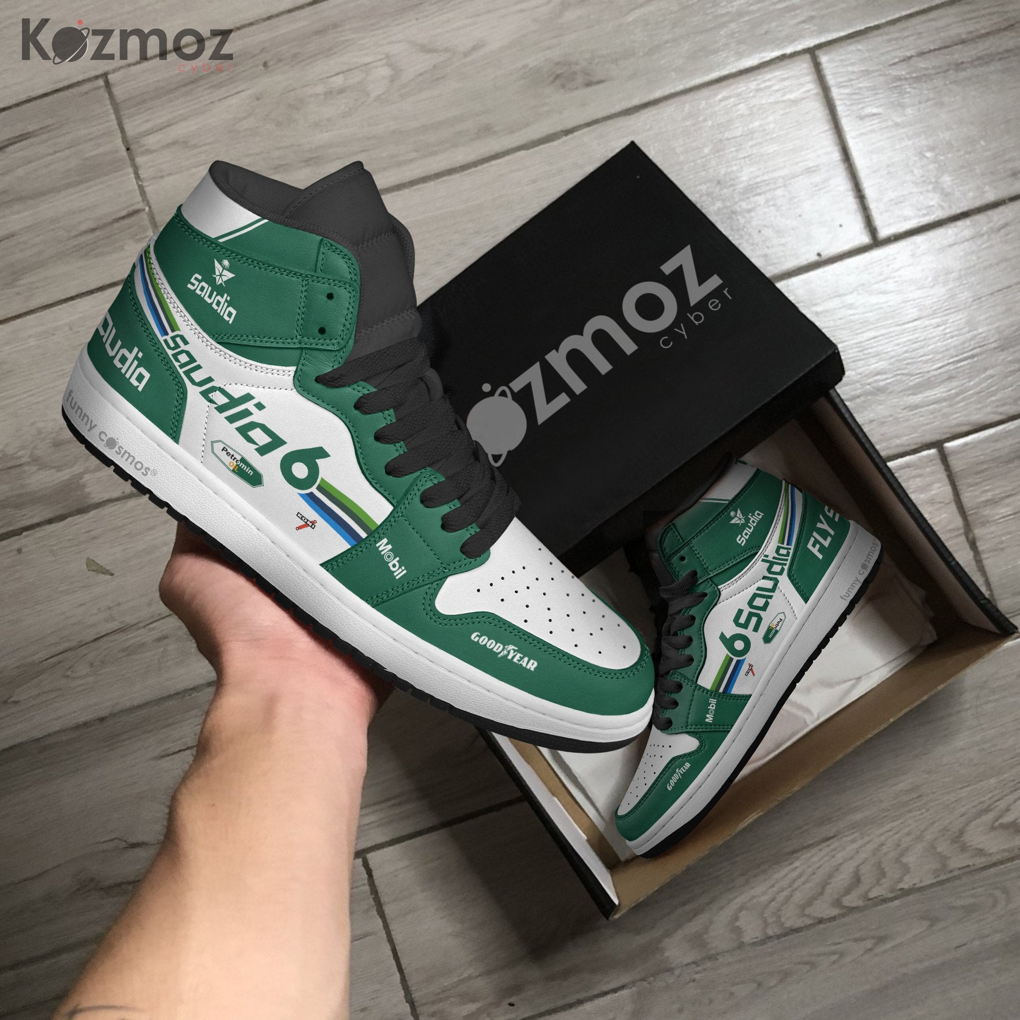 Ideafootwear Williams Keke Rosberg AJ1 High Sneakers Shoes For Men And Women