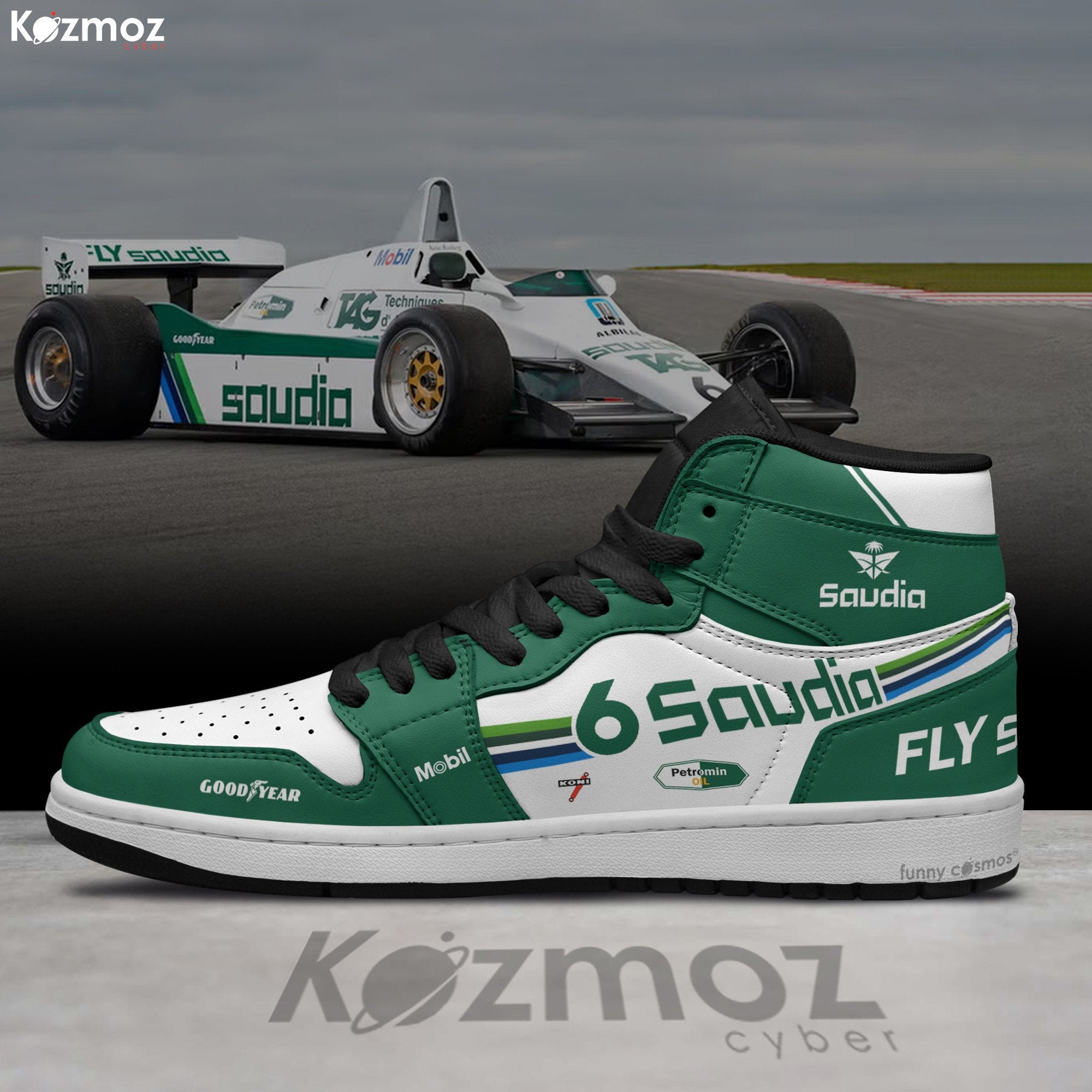 Ideafootwear Williams Keke Rosberg AJ1 High Sneakers Shoes For Men And Women