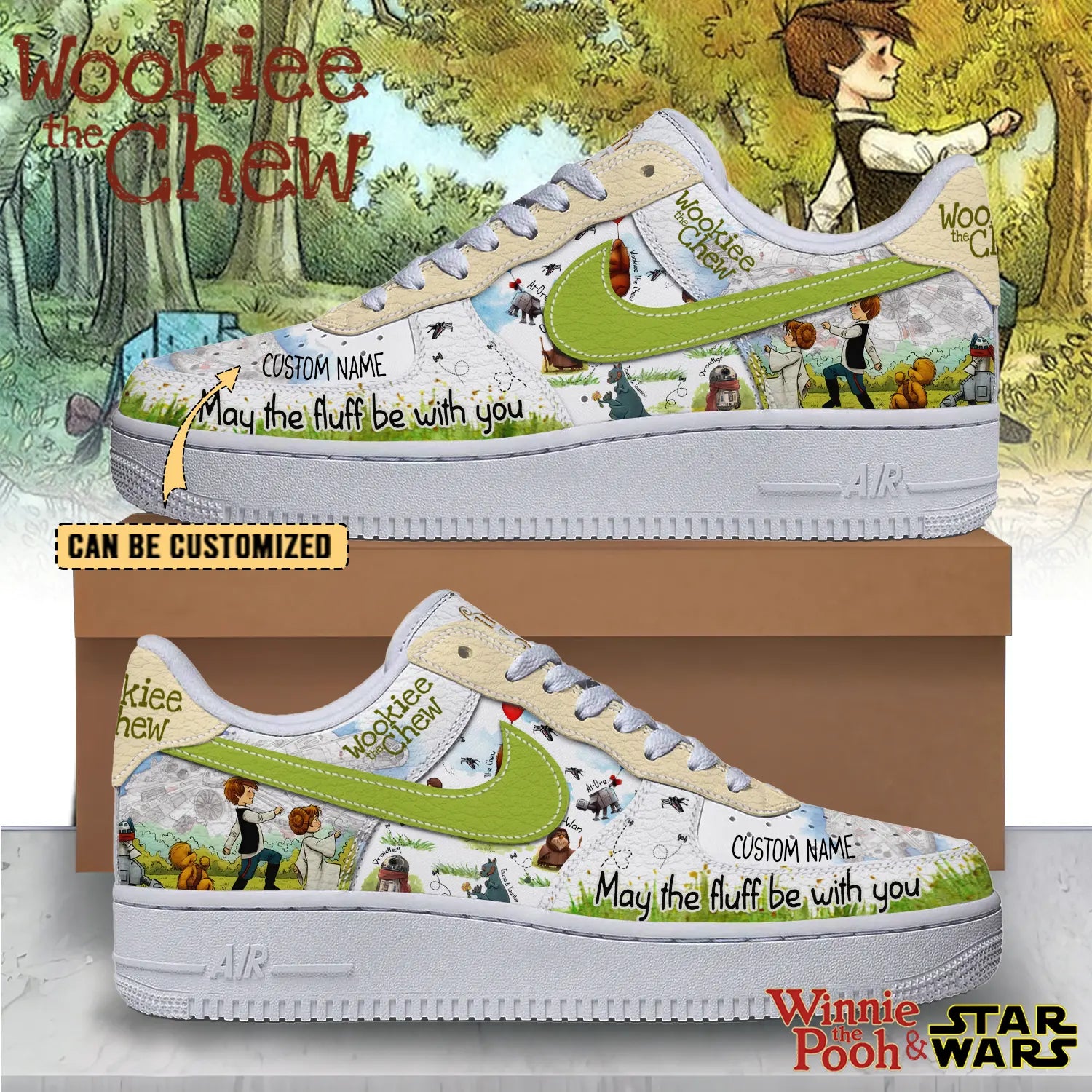 Ideafootwear Winnie the Pooh Air Low-Top Sneakers Shoes For Men And Women 1