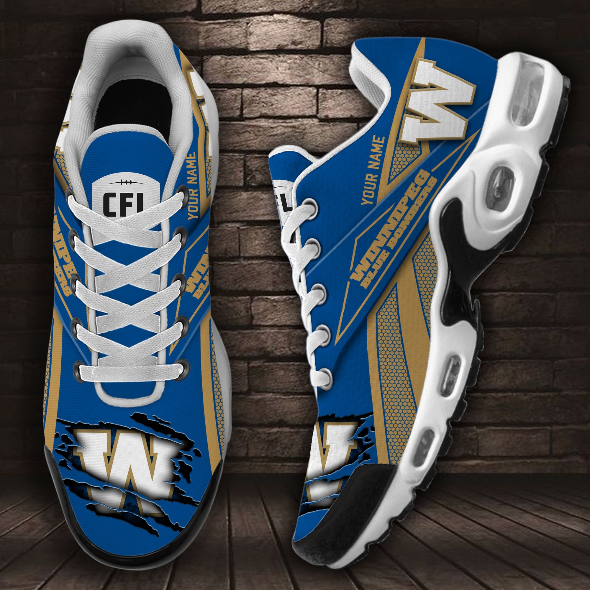 Ideafootwear Winnipeg Blue Bombers TN Shoes Sneakers For Men And Women