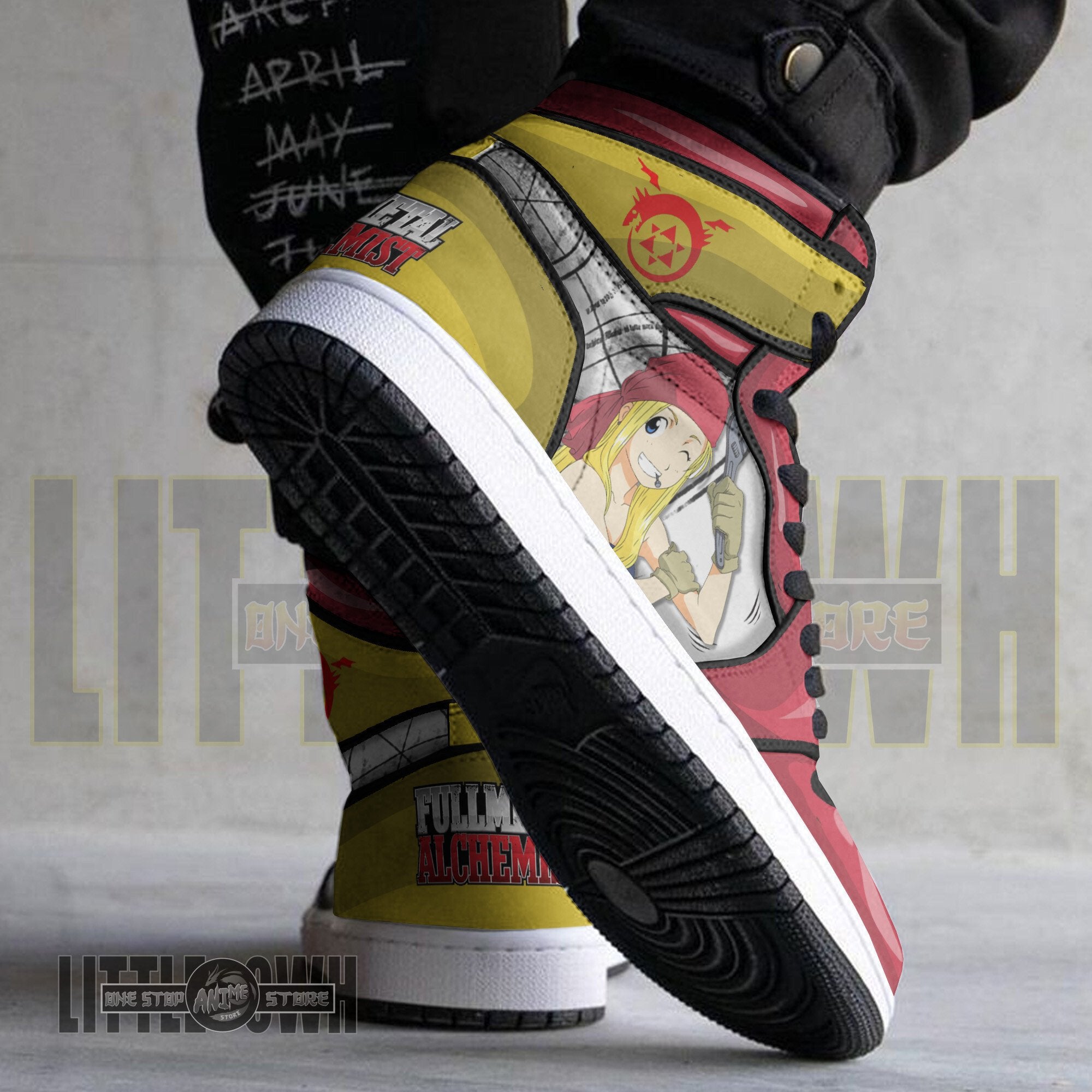 Ideafootwear Winry Rockbell AJ1 High Sneakers Shoes For Men And Women