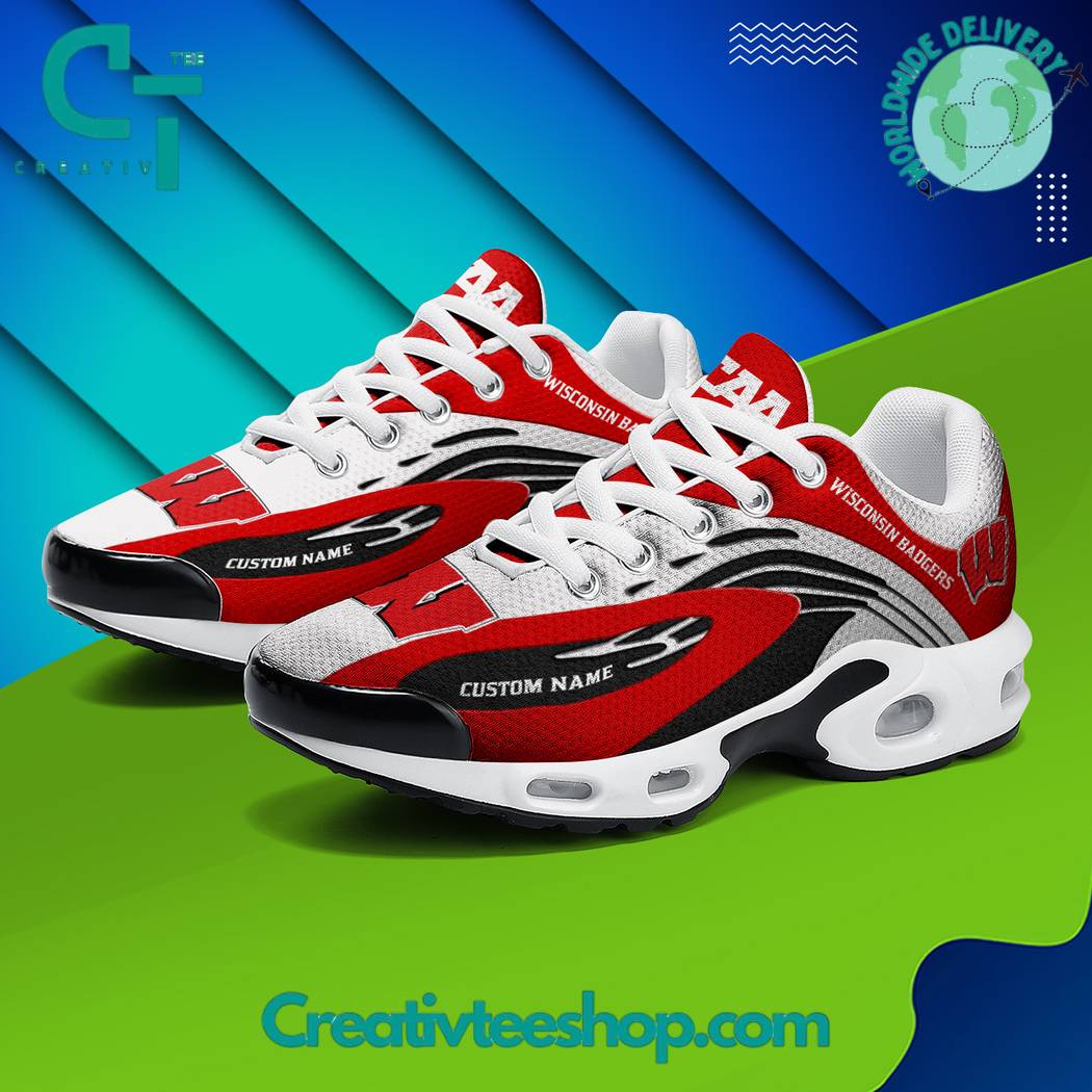 Ideafootwear Wisconsin Badgers TN Shoes Sneakers For Men And Women