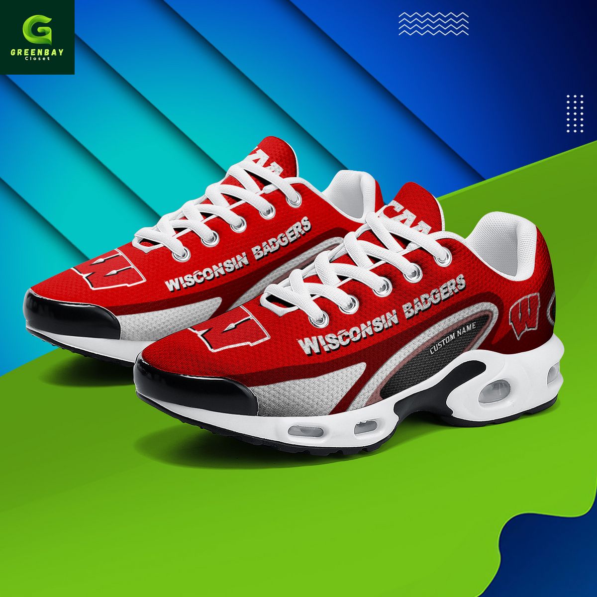 Ideafootwear Wisconsin Badgers TN Shoes Sneakers For Men And Women