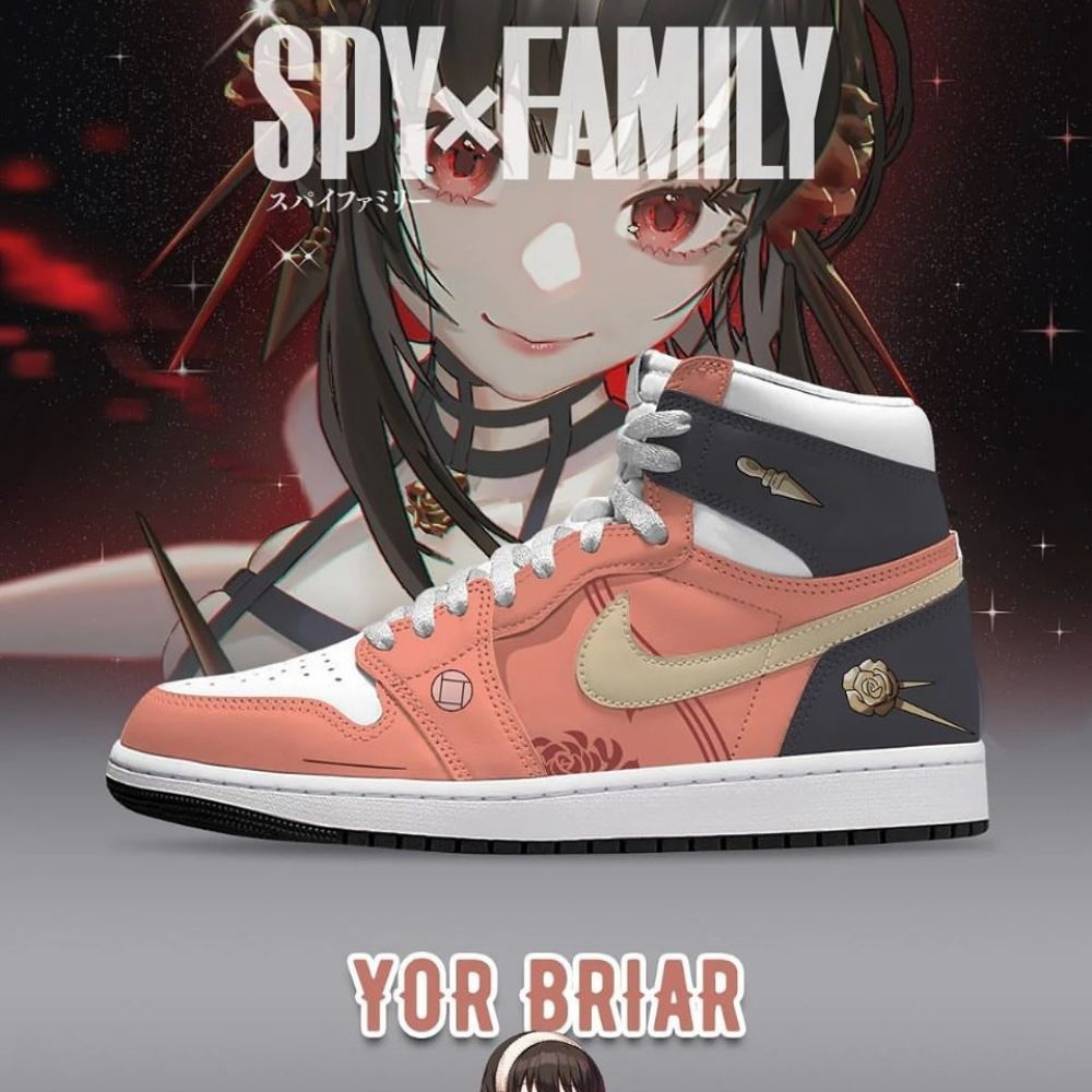 Ideafootwear Yor Forger SPY x FAMILY AJ1 High Sneakers Shoes For Men And Women