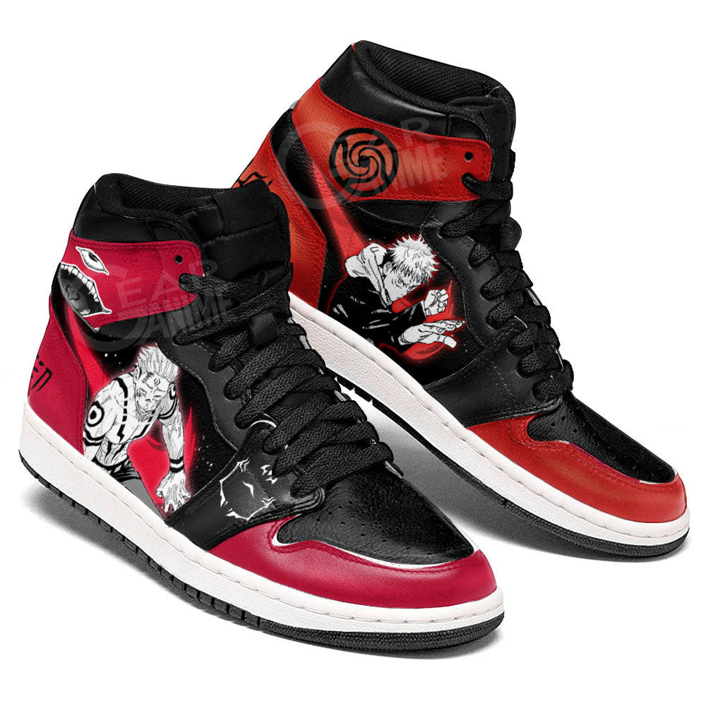 Ideafootwear Yuji and Sukuna AJ1 High Sneakers Shoes For Men And Women