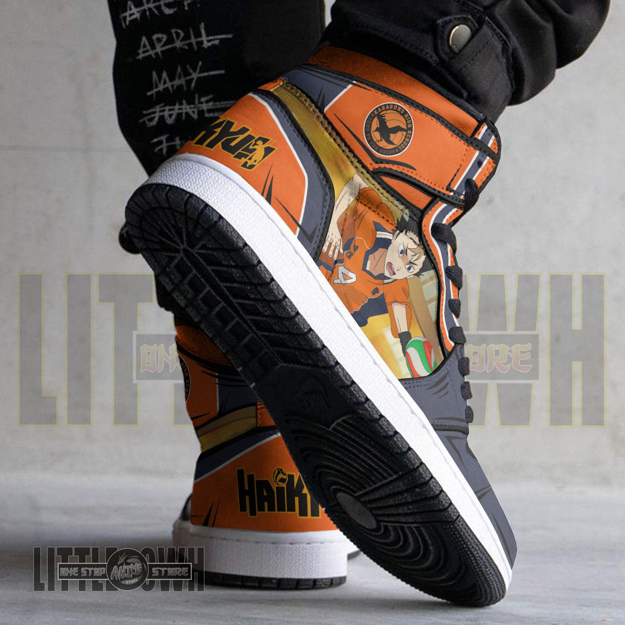 Ideafootwear Yuu Nishinoya AJ1 High Sneakers Shoes For Men And Women