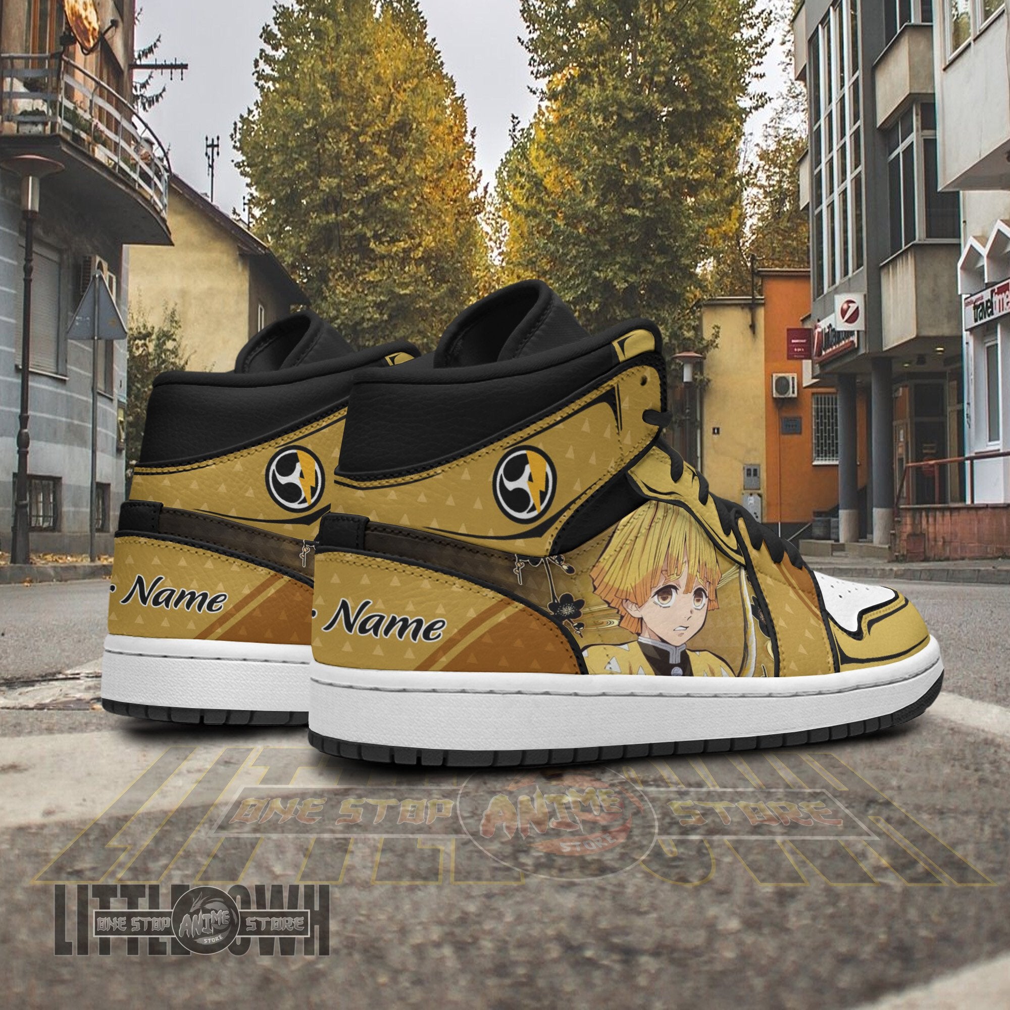 Ideafootwear Zenitsu Agatsuma AJ1 High Sneakers Shoes For Men And Women