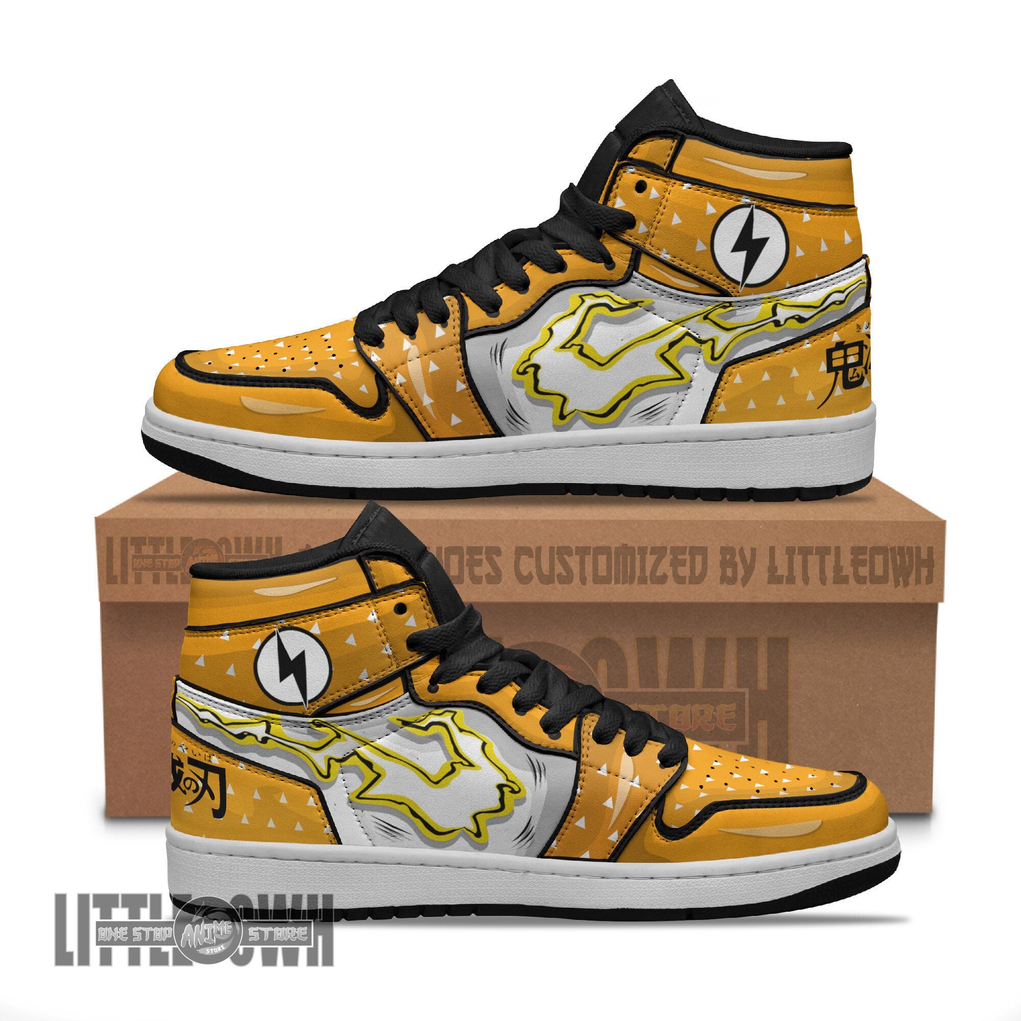 Ideafootwear Zenitsu Agatsuma AJ1 High Sneakers Shoes For Men And Women