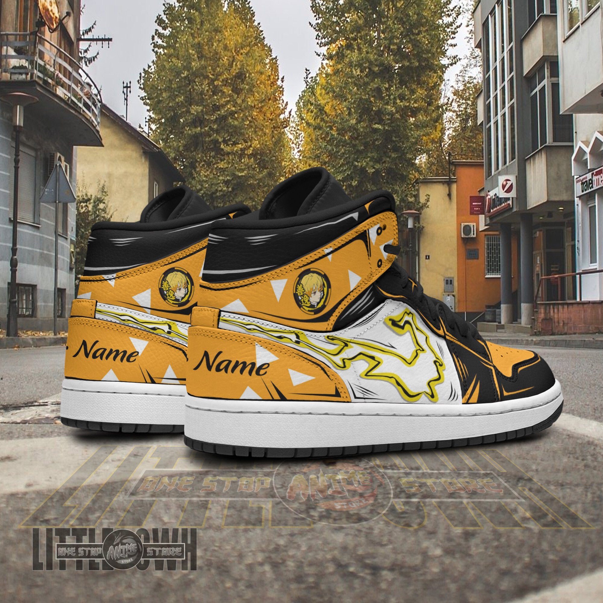 Ideafootwear Zenitsu Agatsuma AJ1 High Sneakers Shoes For Men And Women