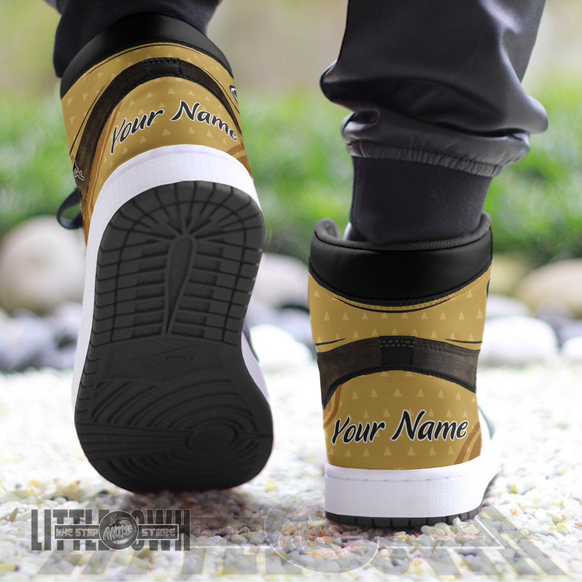 Ideafootwear Zenitsu Agatsuma AJ1 High Sneakers Shoes For Men And Women