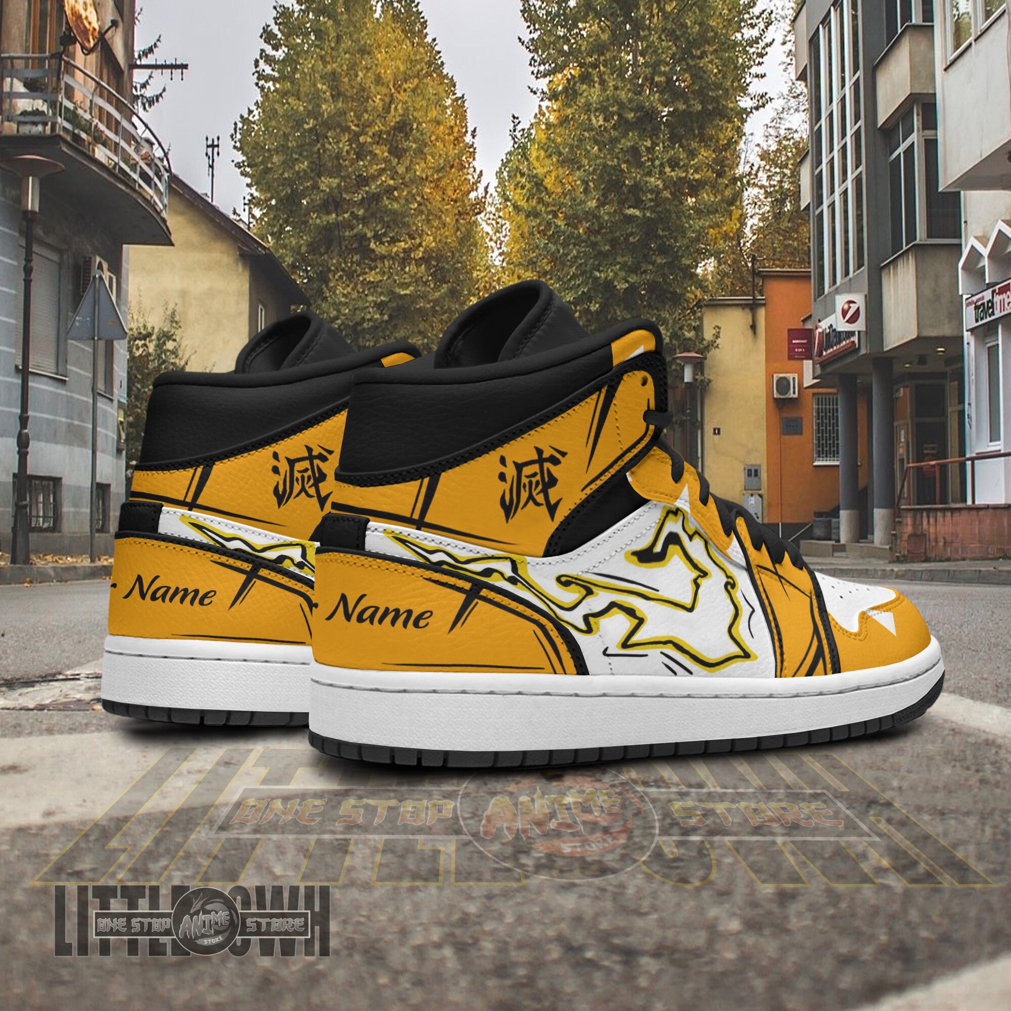 Ideafootwear Zenitsu Agatsuma AJ1 High Sneakers Shoes For Men And Women