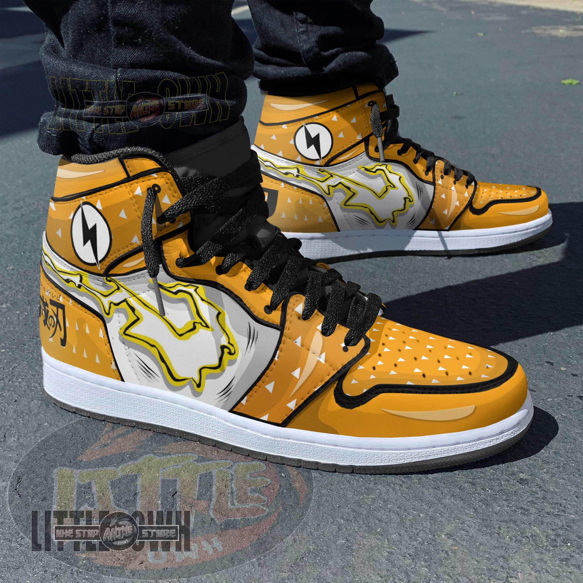 Ideafootwear Zenitsu Agatsuma AJ1 High Sneakers Shoes For Men And Women