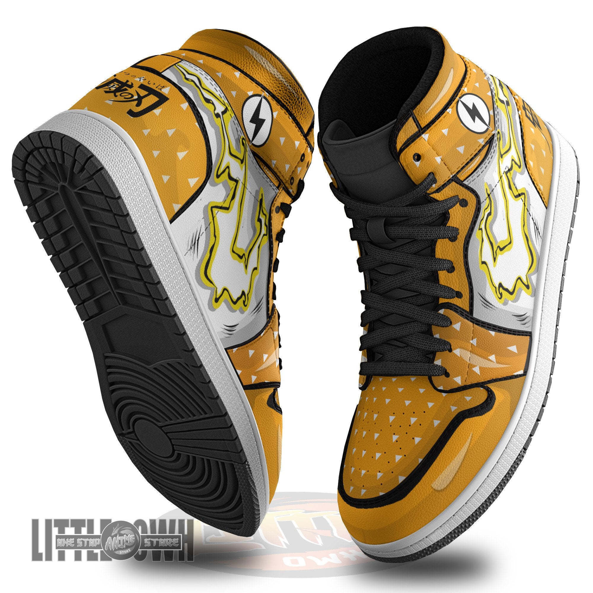 Ideafootwear Zenitsu Agatsuma AJ1 High Sneakers Shoes For Men And Women