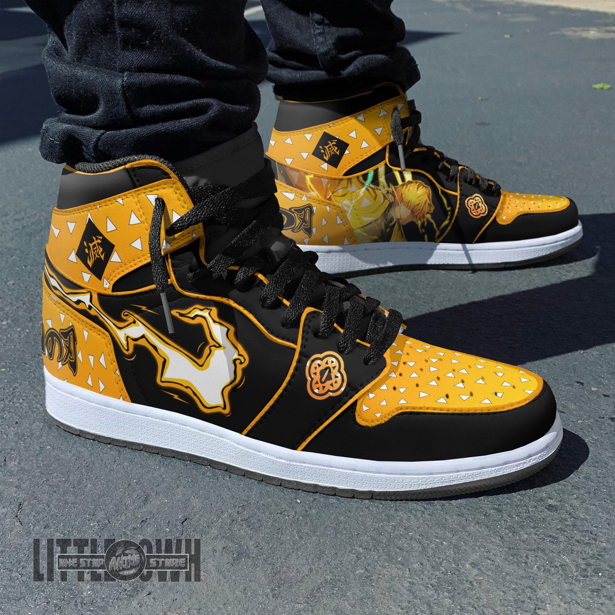 Ideafootwear Zenitsu AJ1 High Sneakers Shoes For Men And Women