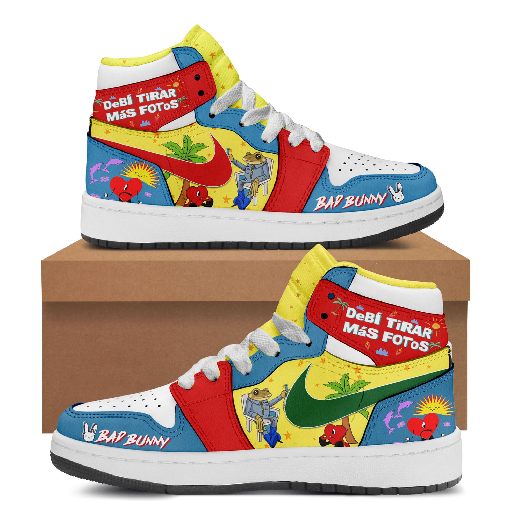 Footgearloker Bad Bunny AJ1 High Sneakers Shoes For Men And Women