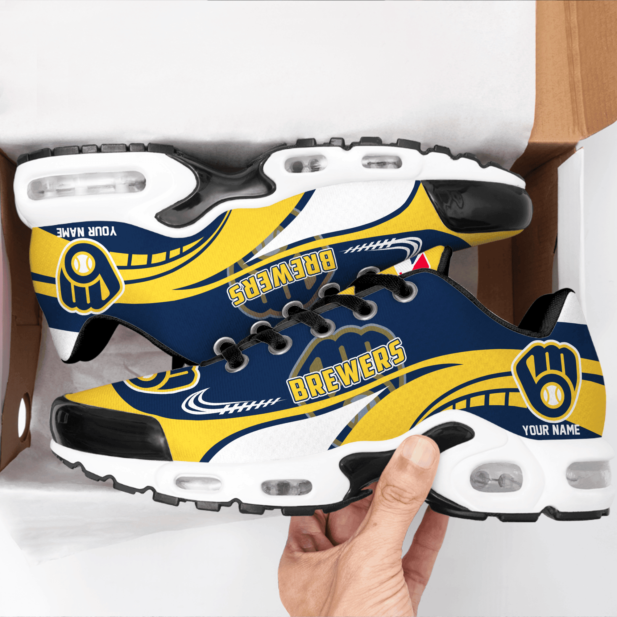 Ideafootwear Milwaukee Brewers TN Shoes Sneakers For Men And Women