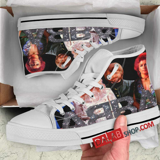 Ideafootwear ABBA High Top Canvas Sneakers Shoes For Men And Women