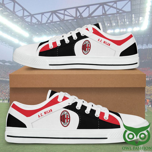 Ideafootwear AC Milan Low Top Canvas Sneakers Shoes For Men And Women