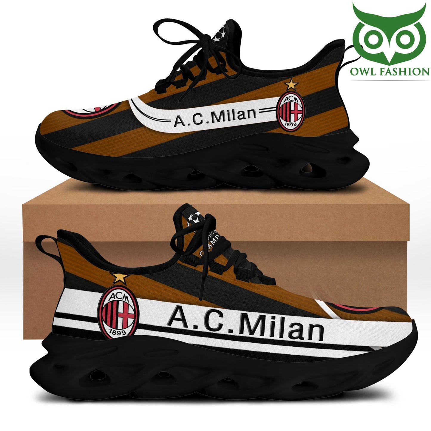 Ideafootwear AC Milan Max Soul Shoes Sneakers For Men And Women