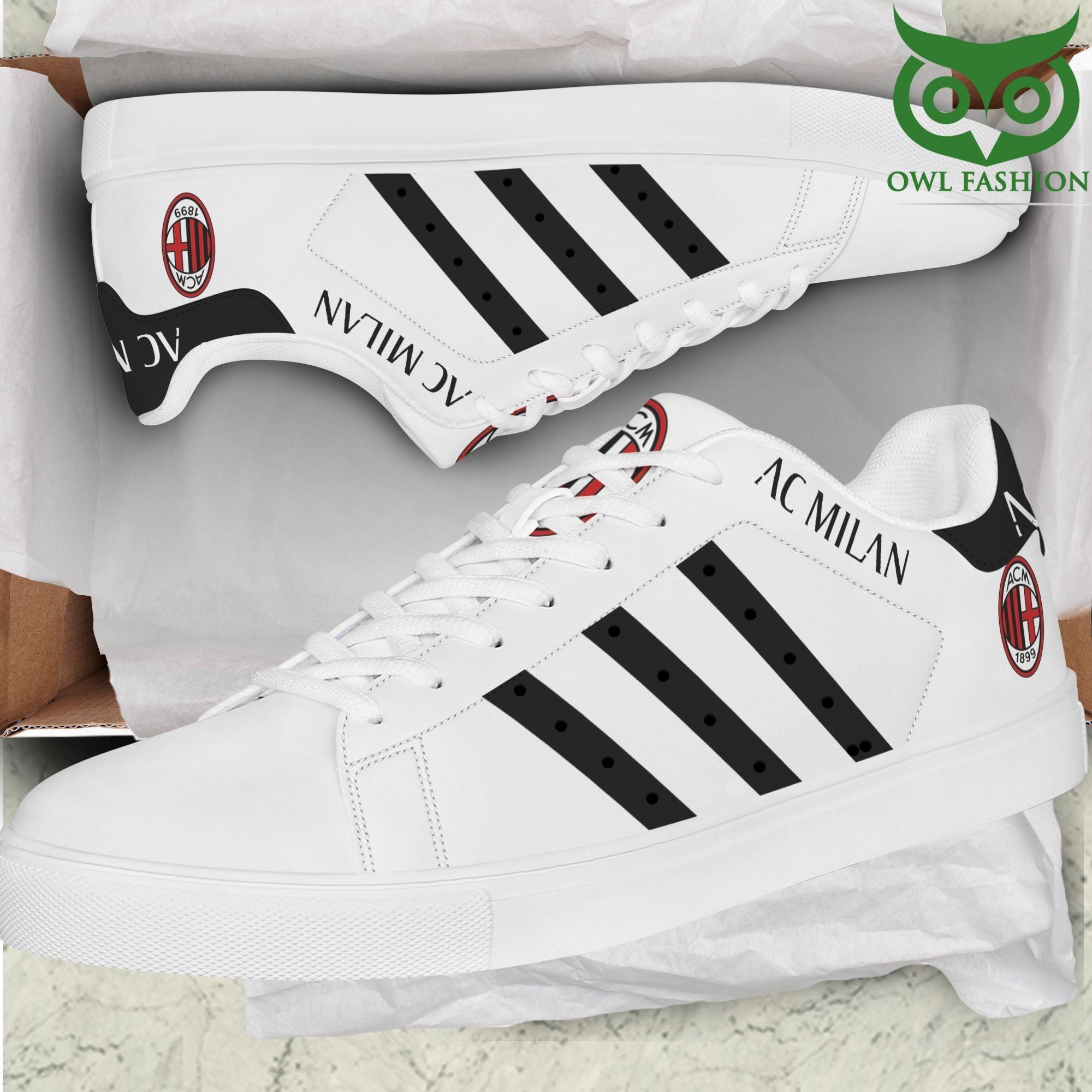 Ideafootwear AC Milan Skate Stan Shoes Sneakes For Men And Women
